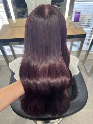 ロング カラー 💗愛され暖色💗 ピンク/レッド💗のヘアスタイル