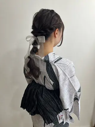 セミロング ヘアアレンジ ヘアセットサロン /上坪愛美のヘアスタイル