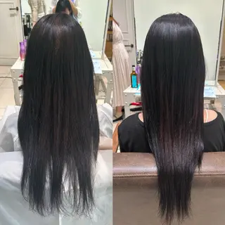 ロング momo🍑/顔周り カット/透明感カラーのヘアスタイル