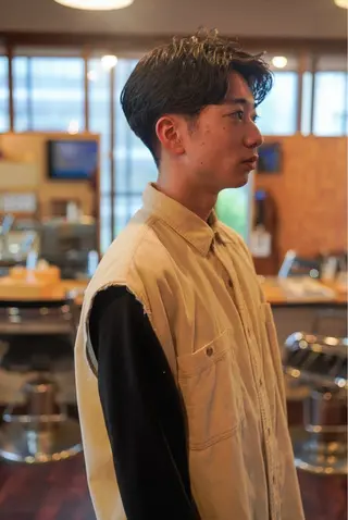 ミディアム メンズ 千葉 慎也のヘアスタイル