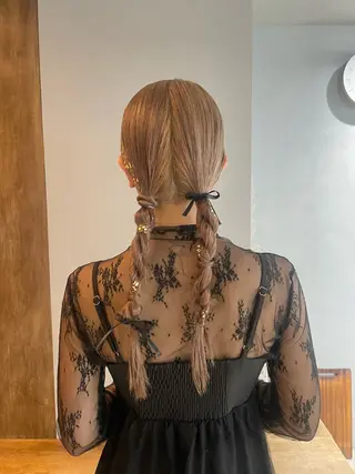 ロング ヘアアレンジ 【arc】Ruri コテ巻き風パーマのヘアスタイル