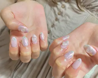 ネイル ちゅるんネイル🪄 耳ツボジュエリー🔗のネイルデザイン