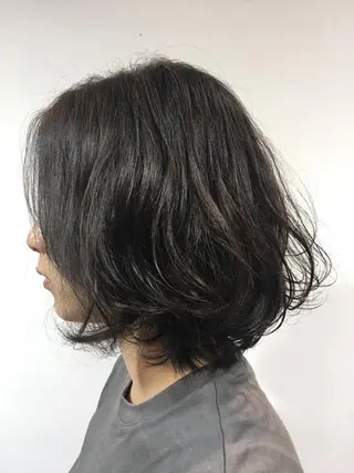 ミディアム パーマ 星 沙織のヘアスタイル