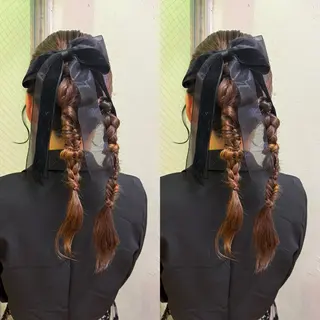 ロング ヘアアレンジ 艶カラー/ ストレート/くるみのヘアスタイル