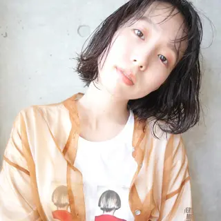 ミディアム パーマ 小田川 竜也のヘアスタイル