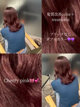 セミロング カラー aoi/暖色カラー/ プツッとボブ🎀のヘアスタイル