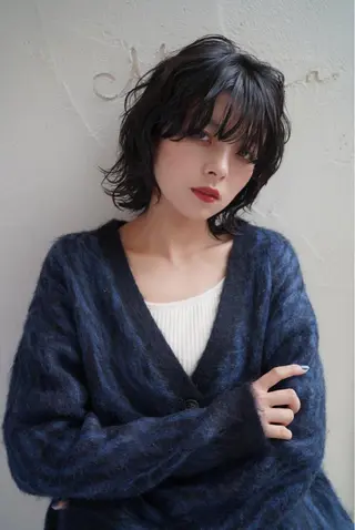 ミディアム パーマ Masena所属・💎韓国風レイヤー /ボブ💎Namiのヘアスタイル