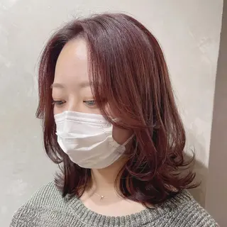 ミディアム カラー 梅田美容室 山崎海波のヘアスタイル