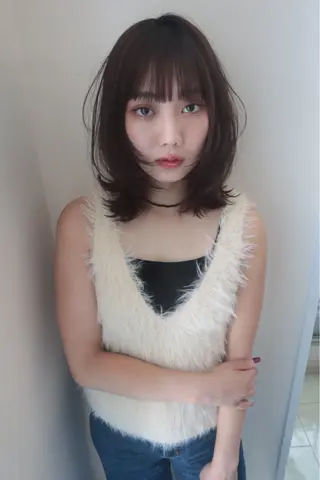 ミディアム カラー kchiara所属・yura /レイヤーカットのヘアスタイル