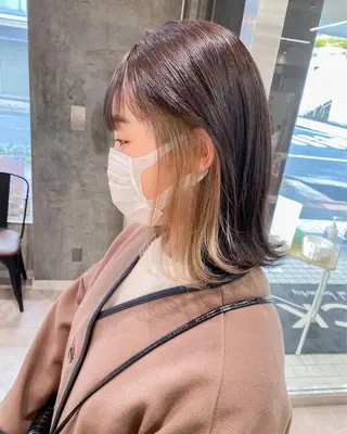 ミディアム カラー 韓国風デザイン 💐MIZUKI💐のヘアスタイル