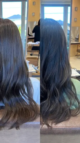 セミロング 山村紗慧/透明感カラ ー/クロスパーマのヘアスタイル