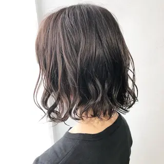 ミディアム パーマ ロングパーマ木村 ボブパーマのヘアスタイル