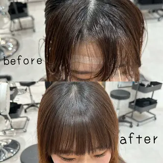 ロング パーマ 赤み消し/オリーブ カーキ/福田れんのヘアスタイル