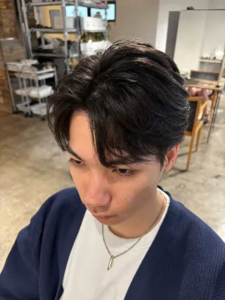 ショート パーマ メンズ become men's hair 名駅店所属・名駅/フェザーパーマ 韓国ヘア/森岡のヘアスタイル