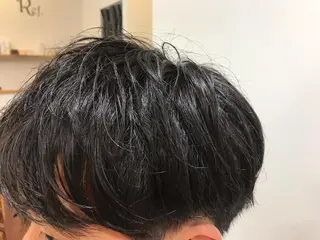 パーマ メンズ 暖色カラー🍊 ボブ🌿顔周りcutのヘアスタイル