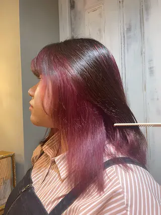 セミロング カラー saya 🧸 カット/縮毛矯正のヘアスタイル