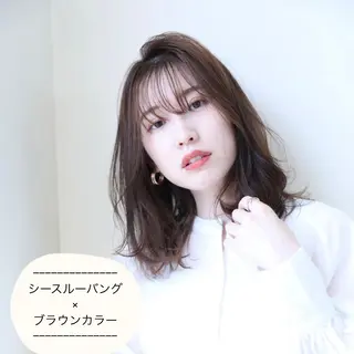 セミロング カラー 艶髪/巻ける縮毛矯正 /髪質改善naoのヘアスタイル