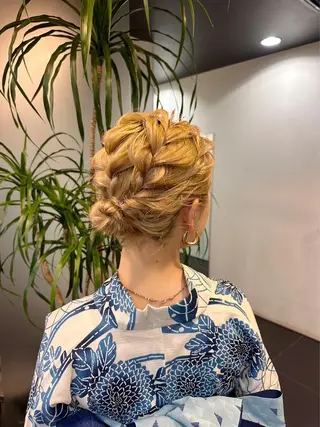 ショート ヘアアレンジ 暖色カラー /ヘアアレンジ/花鈴のヘアスタイル