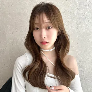 ロング カラー 🤎大人かわいい🤎 韓国レイヤー🤎力丸のヘアスタイル