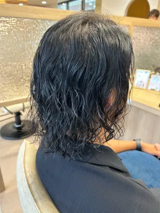 パーマ メンズ 癖毛￤ボブ￤暖色 🍒竹下 茜🍒のヘアスタイル