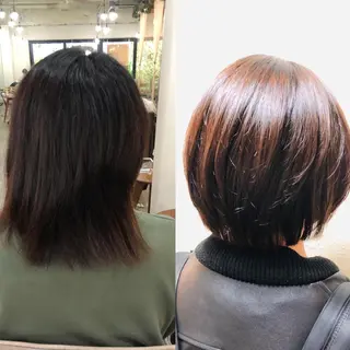 ショート 艶カラー🩵💛 NANAのヘアスタイル