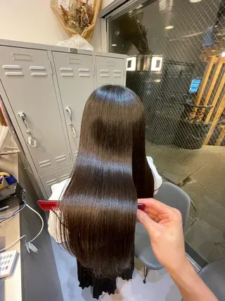 ロング 髪質改善× ハイライト溝江のヘアスタイル