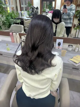 セミロング カラー パーマ 韓国ヘア/韓国風 パーマ/kazueのヘアスタイル