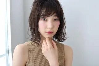 ミディアム カラー パーマ 山下 直人のヘアスタイル