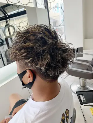 ショート メンズ メンズパーマ/難波/ 心斎橋　室園亮佑のヘアスタイル