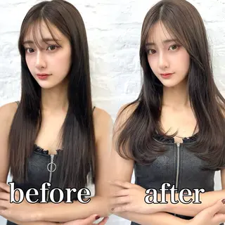 セミロング 前髪顔まわりカット 🌈中村海聖のヘアスタイル