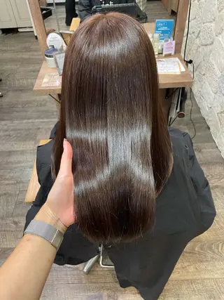 ミディアム 髪質改善カラー🫧 横浜/liberteのヘアスタイル