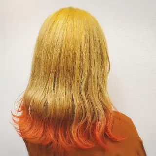 ロング カラー 推しアニメカラー🌈 ツヤ透明感カラー🦄のヘアスタイル