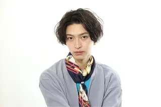 ショート パーマ メンズ [渋谷ブリーチ] 玲弥のヘアスタイル