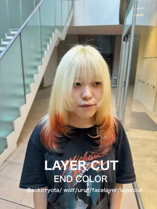 セミロング カラー SALOWIN新宿三丁目【サロウィン】所属・レイヤー🔶髪質改善 🔶透明感カラー青木のヘアスタイル