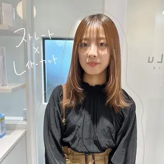 ミディアム カラー パーマ お洒落パーマ/ 艶カラー/michiのヘアスタイル