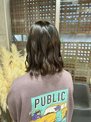 ミディアム パーマ ロングパーマ木村 ボブパーマのヘアスタイル