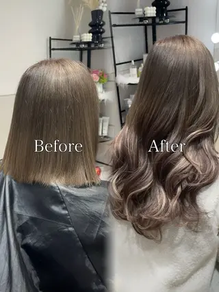 ロング カラー MEI💫銀座 エクステ/艶カラーのヘアスタイル