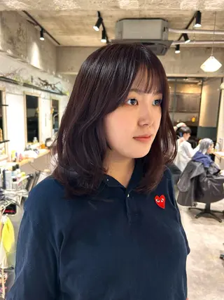 ミディアム ano @anomukuiのヘアスタイル