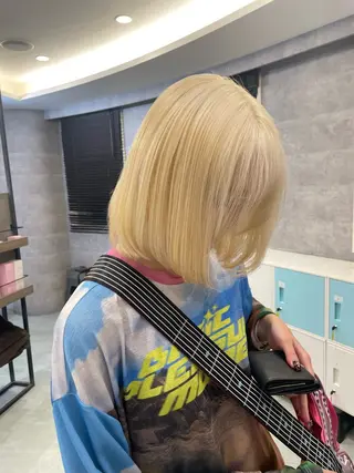 ミディアム ♡似合わせハイトーン ♡maiのヘアスタイル