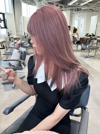 セミロング カラー 韓国ハッシュカット/ 新宿/髪質改善/岡崎のヘアスタイル