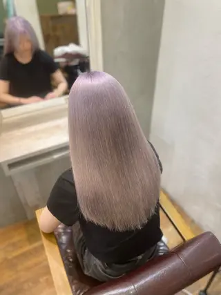 ロング カラー 赤み消しカラー ‪ꔛ‬艶髪作りますのヘアスタイル