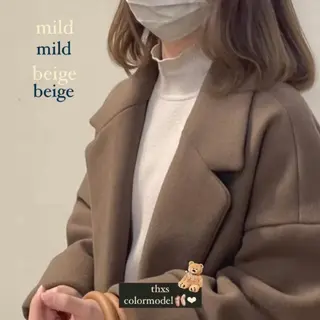 セミロング カラー 丸山 愛万音のヘアスタイル