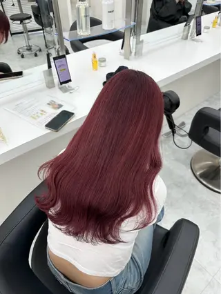 ロング カラー kazuki🍑韓国 トレンド暖色🫗のヘアスタイル