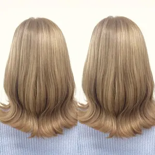 ミディアム カラー ブリーチ無しダブル カラー🦕まどかのヘアスタイル