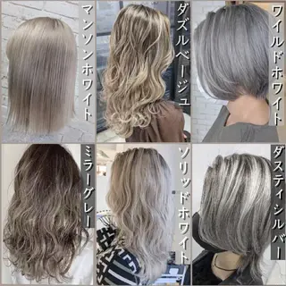 セミロング カラー nameless髪質 改善ブリーチ心斎橋のヘアスタイル