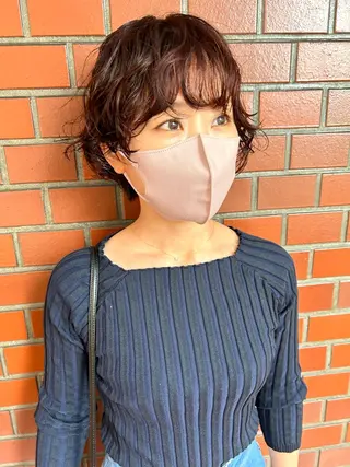 ショート カラー パーマ lab.by ioe中崎店所属・中北篤志 ショートボブのヘアスタイル