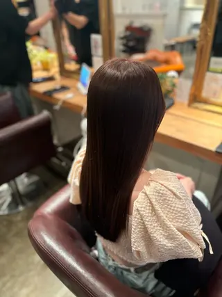 セミロング カラー 髪質改善カラー ベージュ🤎YUMEのヘアスタイル