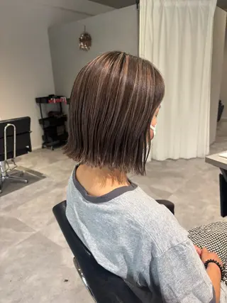 ミディアム 長尾ゆりの/ボブ/ ベージュ/ハイトーンのヘアスタイル