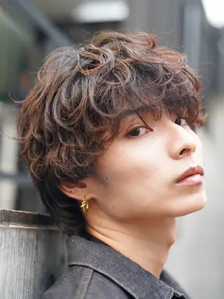 パーマ メンズ 渋谷/メンズパーマ/ ハイライト/丸山太誠のヘアスタイル