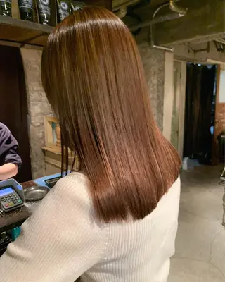 セミロング カラー 似合わせカラー🫶 小川千波のヘアスタイル